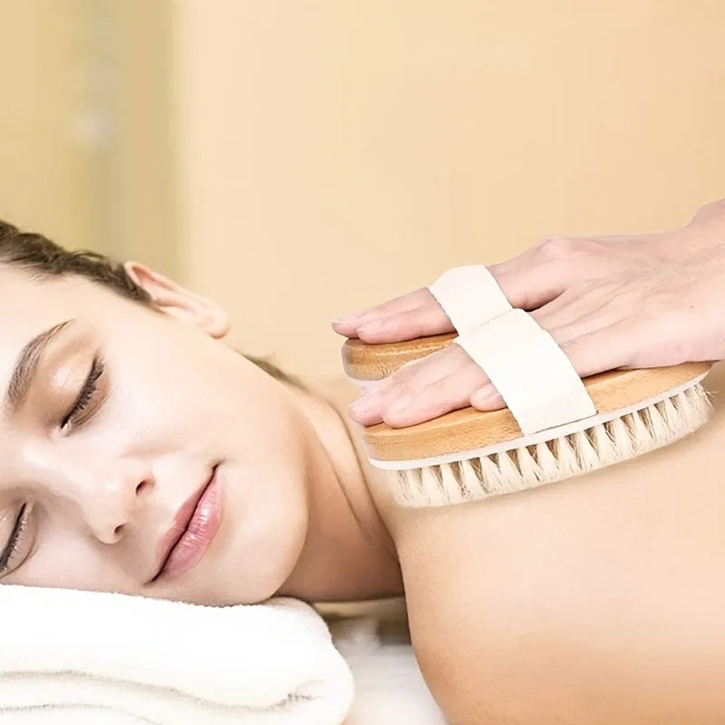 Cepillo Corporal de Cerdas Naturales – Exfoliación Suave & Masaje SPA en Casa